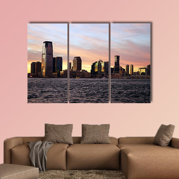 New Jersey from Manhattan side with River Multi panel canvas wall art