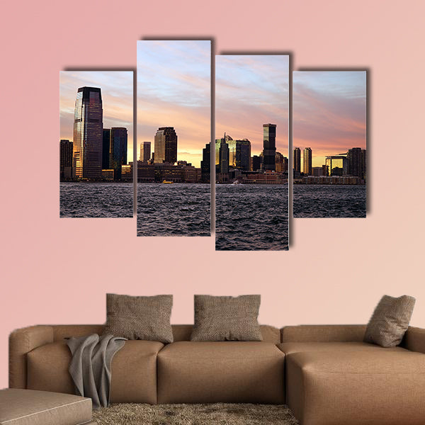 New Jersey from Manhattan side with River Multi panel canvas wall art