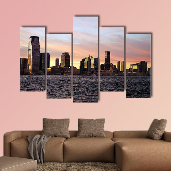 New Jersey from Manhattan side with River Multi panel canvas wall art