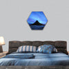 Mountain Kirkjufell and Aurora in Iceland hexagonal canvas wall art