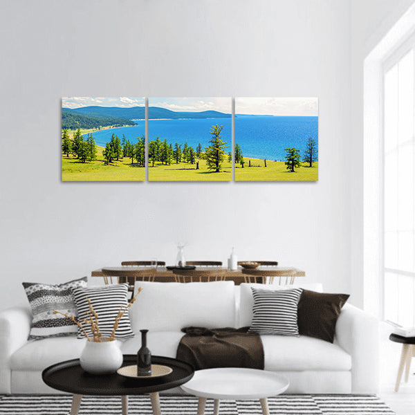 Lake Hovsgol, coast on a sunny summer day Mongolia Panoramic canvas Wall Art