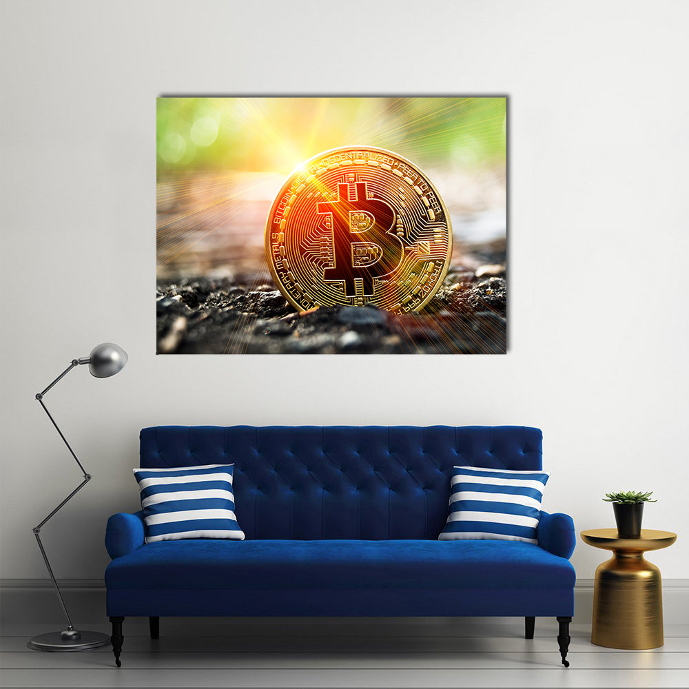 Bitcoin is a modern way of exchange and this crypto currency is a convenient means of payment multi panel canvas wall art