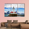 Chicago lighthouse with downtown Chicago canvas wall art