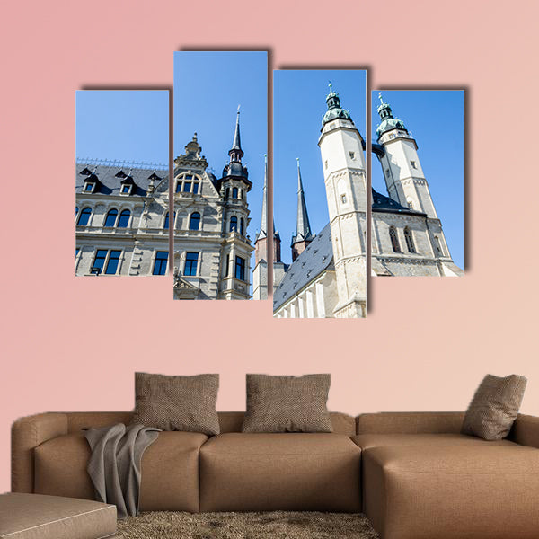 Halle Saale, Market Curch and Old House, Saxony Anhalt, wall art