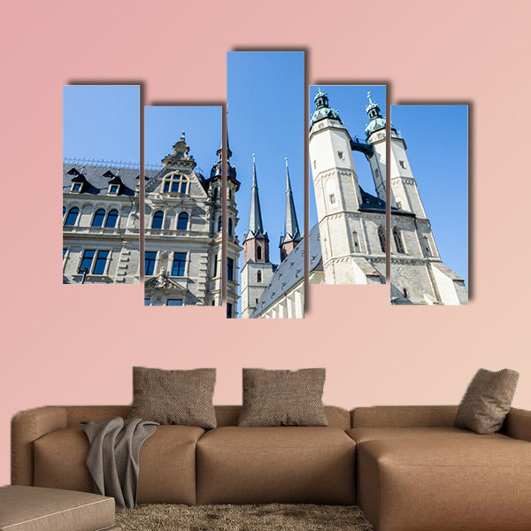 Halle Saale, Market Curch and Old House, Saxony Anhalt, wall art