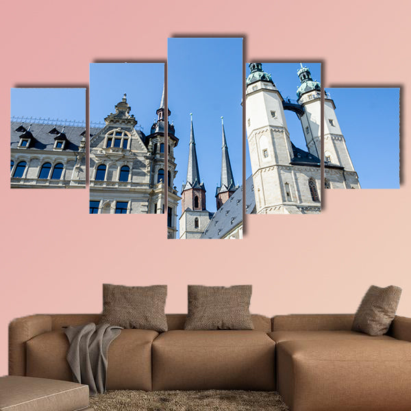 Halle Saale, Market Curch and Old House, Saxony Anhalt, wall art