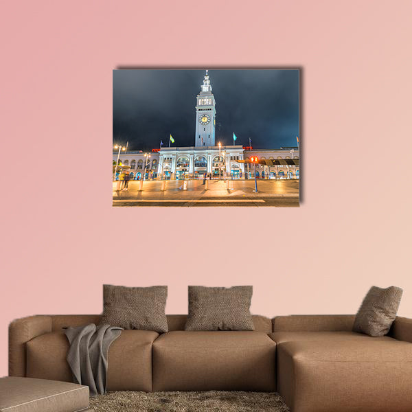 Ferry Building Marketplace at night, San Francisco multi panel canvas wall art