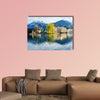 Panoramic view of Interlaken West downtown and Aare River multi panel canvas wall art