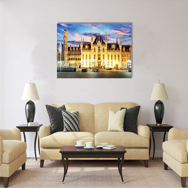Grote Markt square in Bruges Multi panel canvas wall art