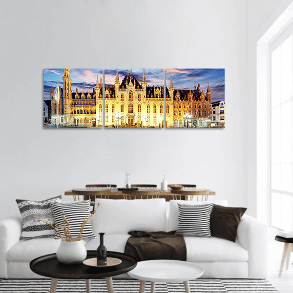 Grote Markt square in Bruges panoramic canvas wall art