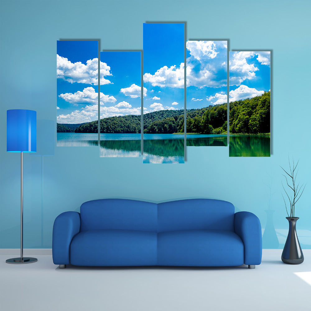 The Reflexion In The Plitvice Lakes In Croatia Multi Panel Canvas Wall Art