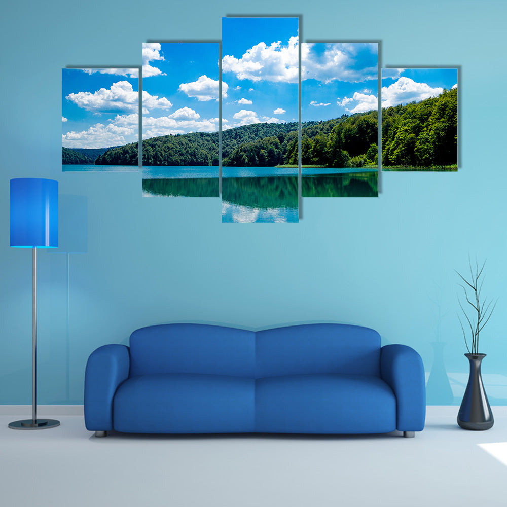 The Reflexion In The Plitvice Lakes In Croatia Multi Panel Canvas Wall Art