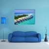 An Aerial Flying Drone View Of Maldives White Sandy Beach On Sunny Tropical Paradise Island Multi Panel Canvas Wall Art