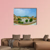 Unidentified people walking in the plaza and enjoying multi panel canvas wall art