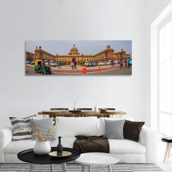 Beautiful Goverment building of Rashtrapati Bhavan, India, Panoramic canvas Wall Art