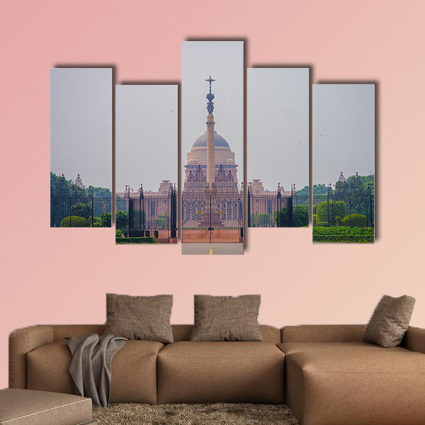 Government building of Rashtrapati Bhavan, India multi panel canvas wall art