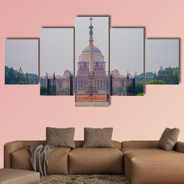 Government building of Rashtrapati Bhavan, India multi panel canvas wall art