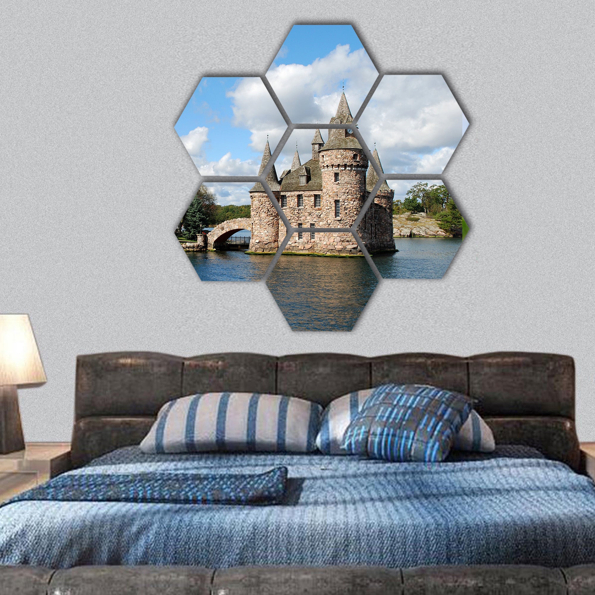 Castle on Heart Island, St. Lawrence River, Canada hexagonal canvas wall art