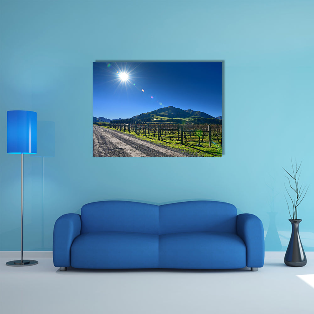 Scenic Vineyard In Canterbury New Zealand Multi Panel Canvas Wall Art