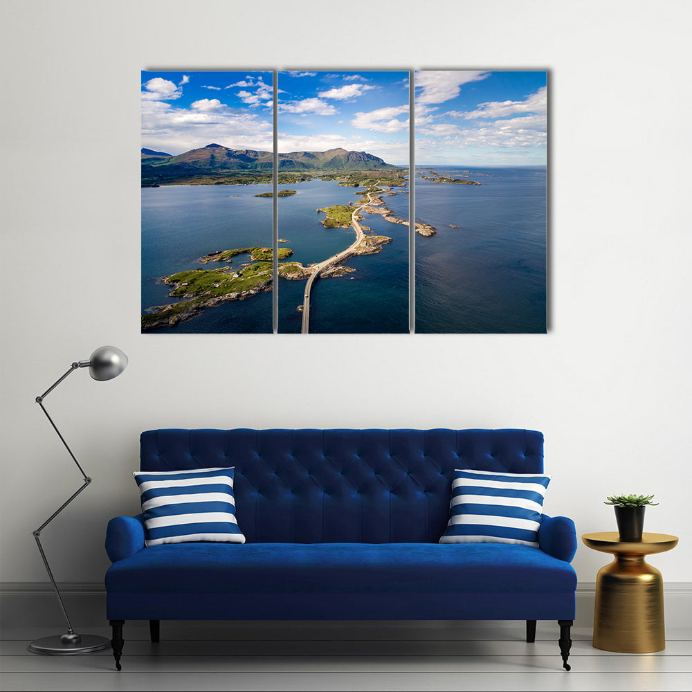 Scene Of The Atlantic Ocean And Construction Of The Century Multi Panel Canvas Wall Art