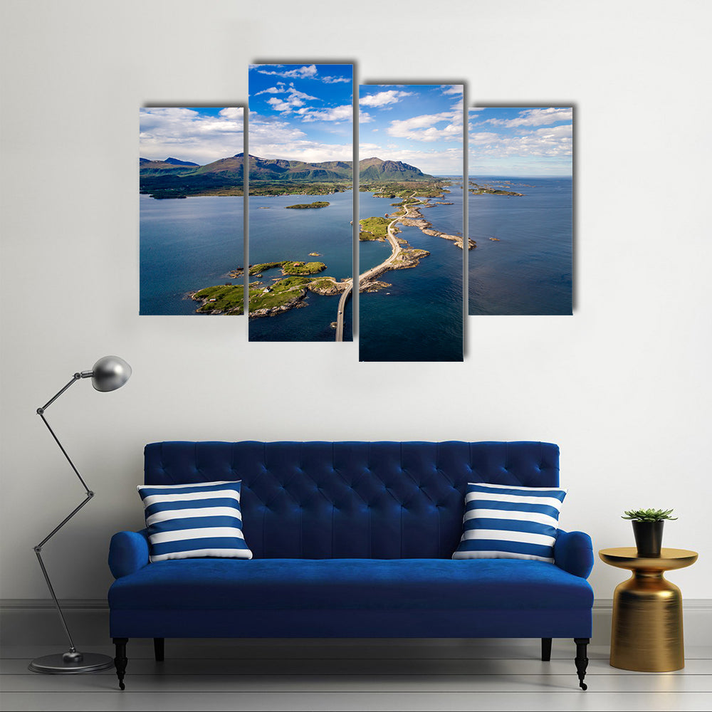 Scene Of The Atlantic Ocean And Construction Of The Century Multi Panel Canvas Wall Art