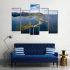 Scene Of The Atlantic Ocean And Construction Of The Century Multi Panel Canvas Wall Art