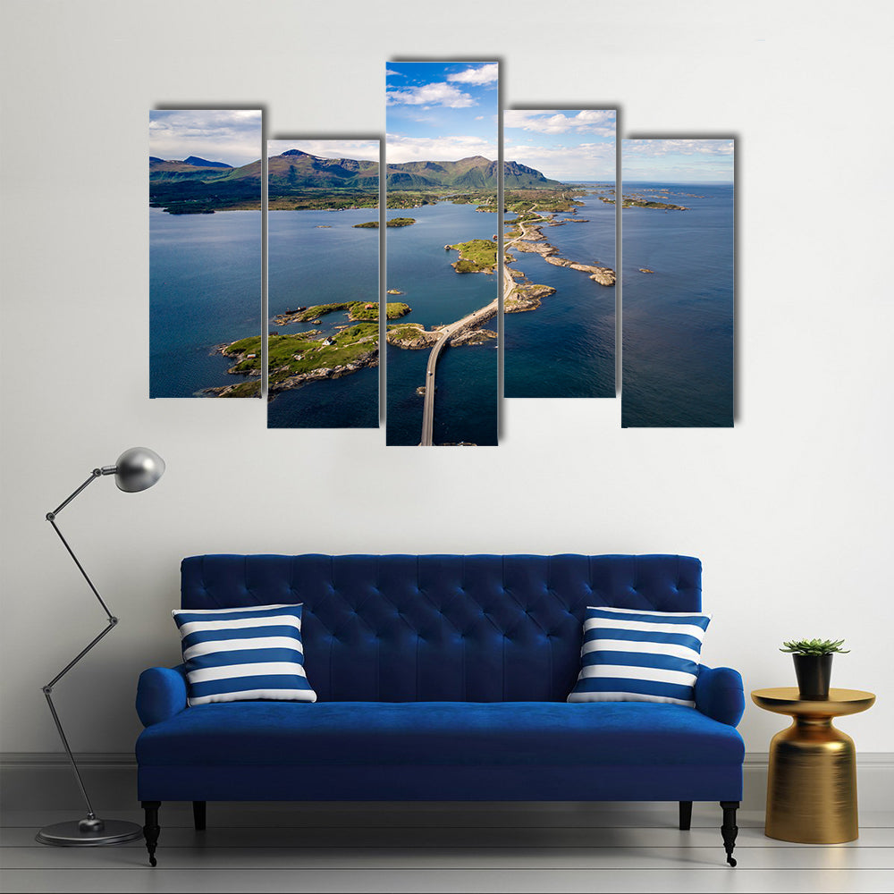 Scene Of The Atlantic Ocean And Construction Of The Century Multi Panel Canvas Wall Art