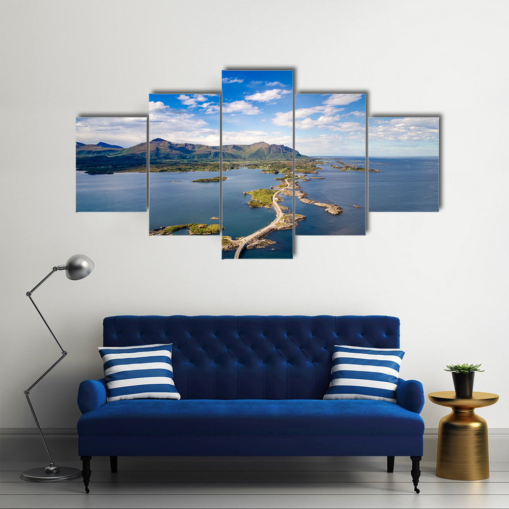 Scene Of The Atlantic Ocean And Construction Of The Century Multi Panel Canvas Wall Art