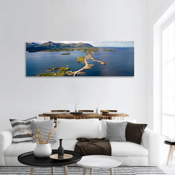 Atlantic Ocean Road "Norwegian Construction of Century" Panoramic canvas Wall Art
