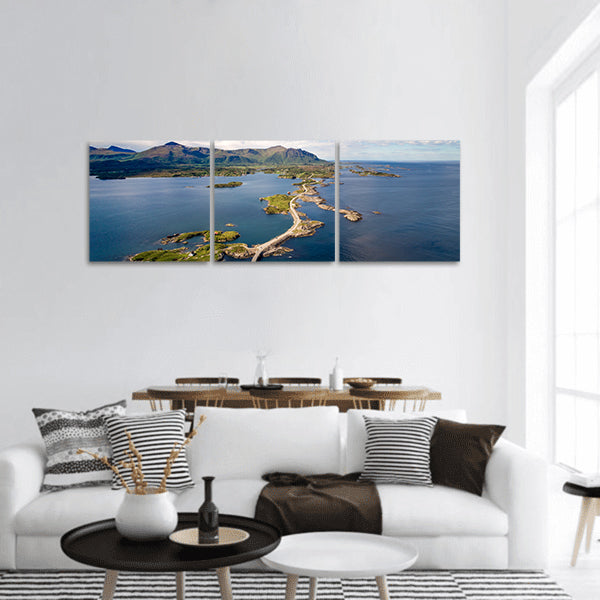Atlantic Ocean Road "Norwegian Construction of Century" Panoramic canvas Wall Art