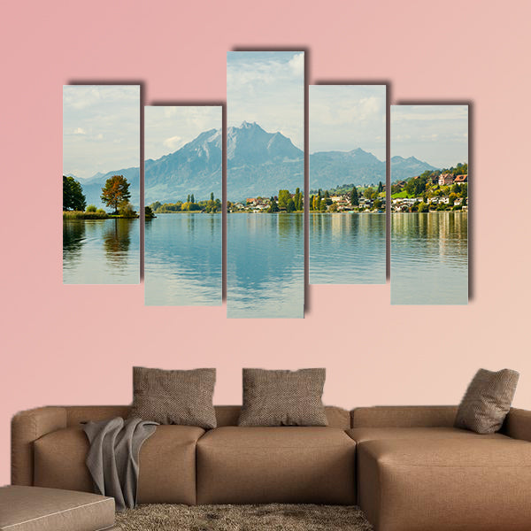 Mount Pilatus from Kussnacht am Rigi in Switzerland multi panel canvas wall art