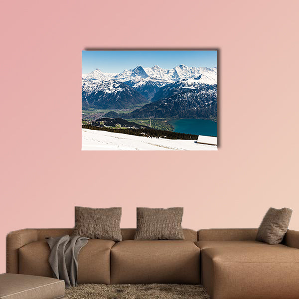 View of the mountains Eiger Moench and Jungfrau multi panel canvas wall art