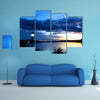 Sunset in the river with reflex Multi panel canvas wall art