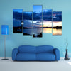 Sunset in the river with reflex Multi panel canvas wall art