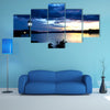 Sunset in the river with reflex Multi panel canvas wall art