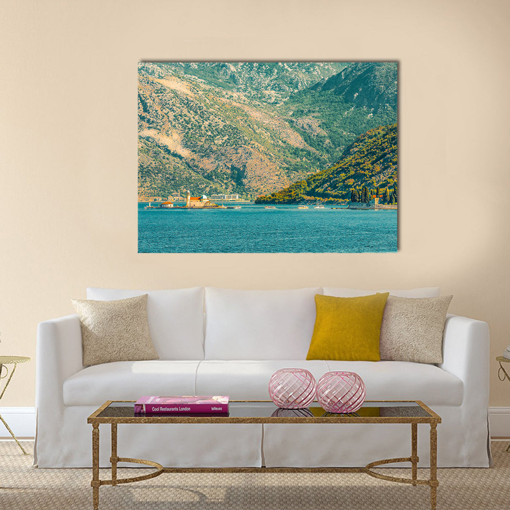 islands of Gospa Virgin of the Rocks church, Montenegro Multi panel canvas wall art