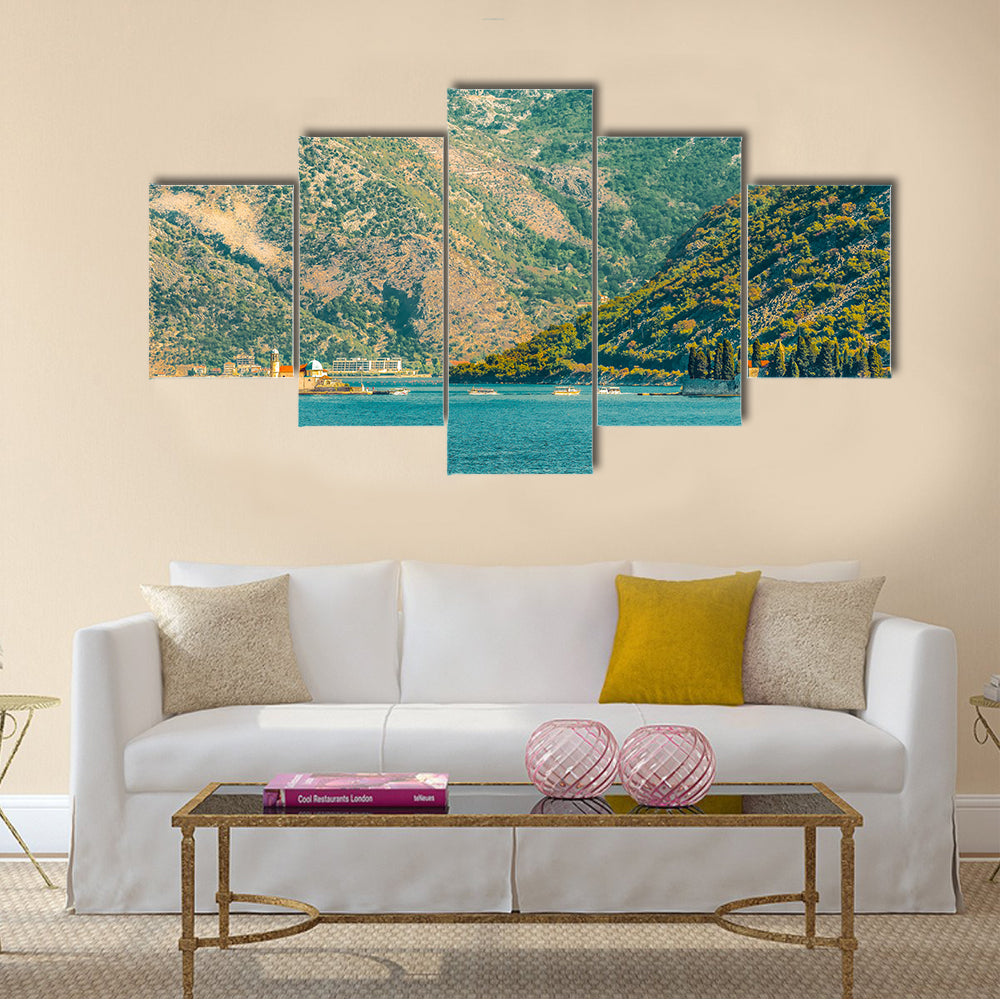 islands of Gospa Virgin of the Rocks church, Montenegro Multi panel canvas wall art