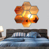 Landscape in fantasy planet hexagonal canvas wall art