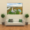 Church of the Ascension in Kolomenskoe park in autumn season (aerial view), Moscow, Russia multi panel canvas wall art