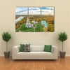 Church of the Ascension in Kolomenskoe park in autumn season (aerial view), Moscow, Russia multi panel canvas wall art