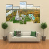 Church of the Ascension in Kolomenskoe park in autumn season (aerial view), Moscow, Russia multi panel canvas wall art