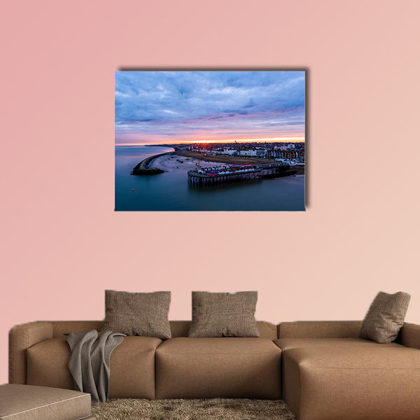Herne Bay Pier & Neptunes arm sunrise, Kent multi panel canvas wall art