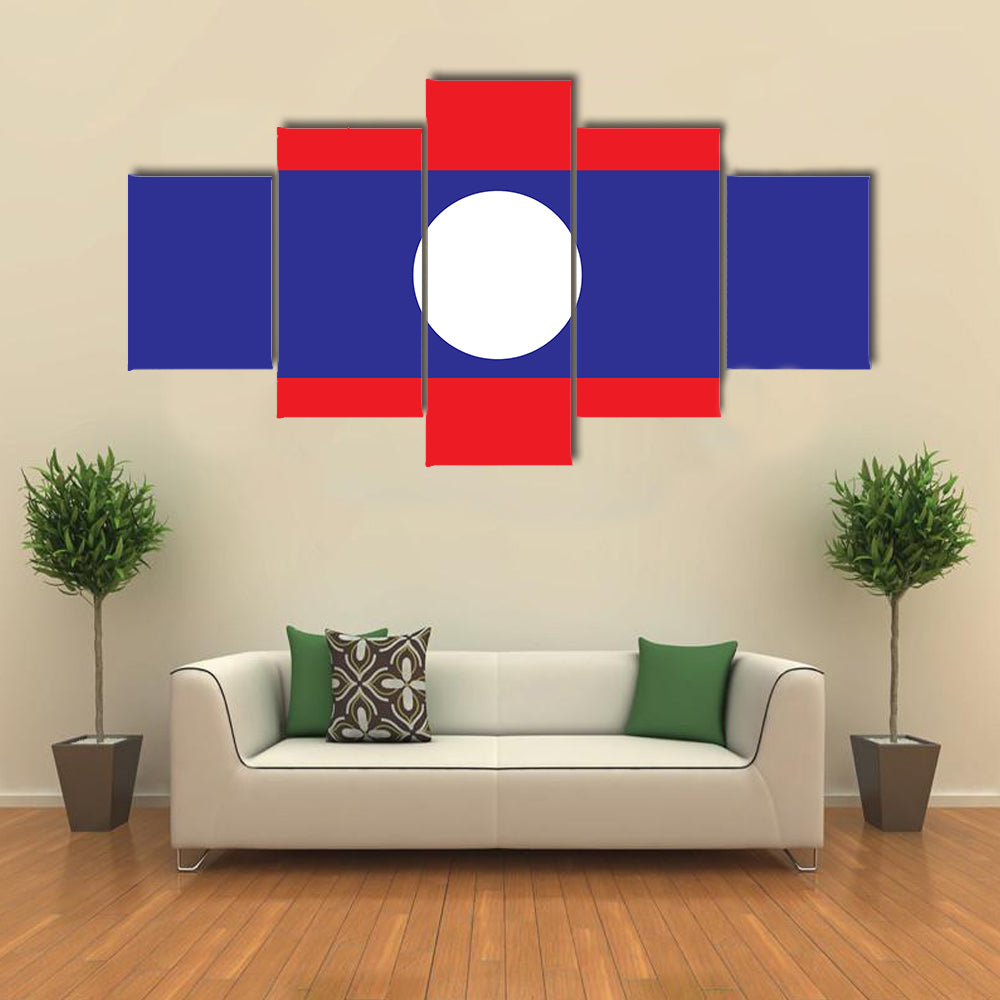 The Vector Illustration Of The Flag Of The Laos, Multi Panel Canvas Wall Art