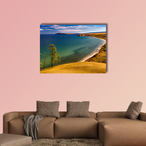 View of coast of Baikal Lake multi panel canvas wall art