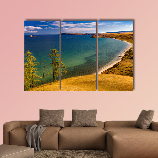 View of coast of Baikal Lake multi panel canvas wall art