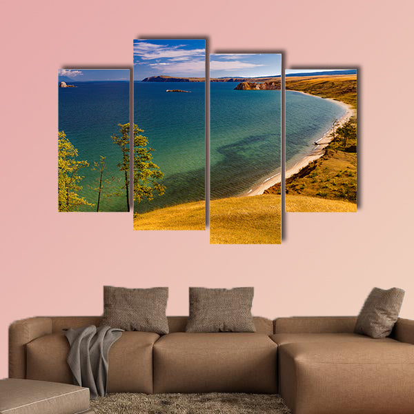 View of coast of Baikal Lake multi panel canvas wall art