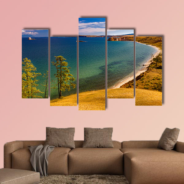 View of coast of Baikal Lake multi panel canvas wall art