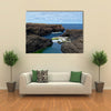 Cliffs and rocks on the Atlantic ocean coast on the island Sal in Cape Verde Multi panel canvas wall art