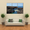 Cliffs and rocks on the Atlantic ocean coast on the island Sal in Cape Verde Multi panel canvas wall art