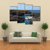 Cliffs and rocks on the Atlantic ocean coast on the island Sal in Cape Verde Multi panel canvas wall art